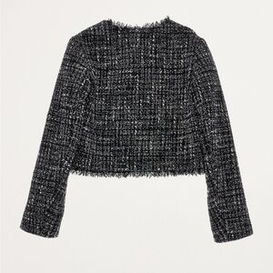 Rebecca Taylor- Black and White Tweed Longsleeve Blouse